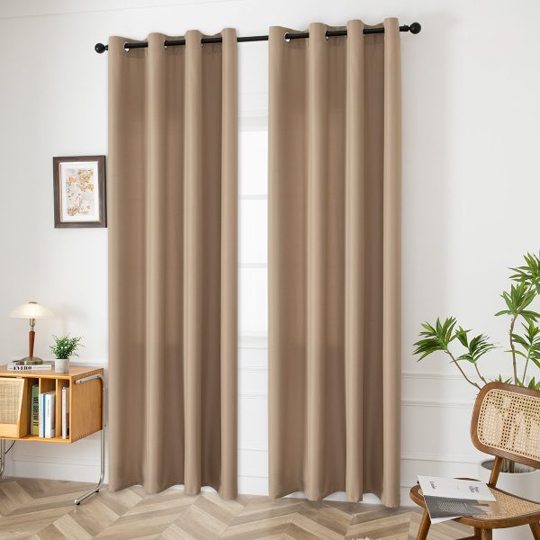 Beauty Home Κουρτίνα μεσαίας σκίασης με 8 μεταλλικούς κρίκους Effect Art 8443 140x270 Μπεζ