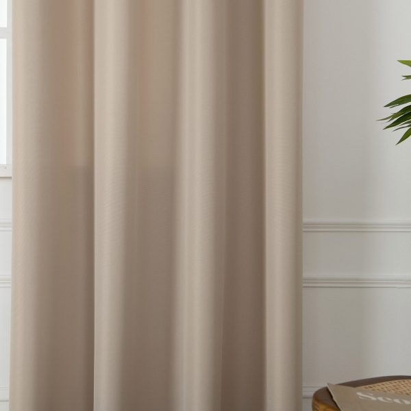 Beauty Home Κουρτίνα μεσαίας σκίασης με 8 μεταλλικούς κρίκους Effect Art 8443 140x270 Άμμου - Image 3