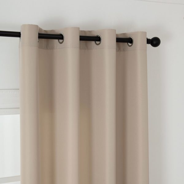 Beauty Home Κουρτίνα μεσαίας σκίασης με 8 μεταλλικούς κρίκους Effect Art 8443 140x270 Άμμου - Image 5