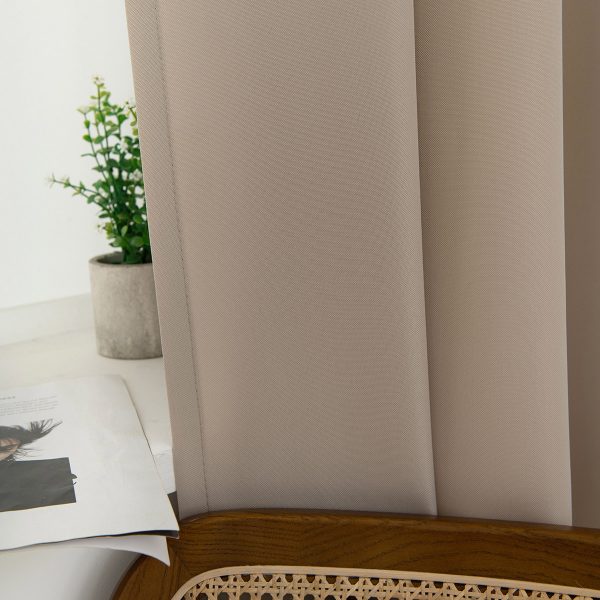 Beauty Home Κουρτίνα μεσαίας σκίασης με 8 μεταλλικούς κρίκους Effect Art 8443 140x270 Άμμου - Image 7