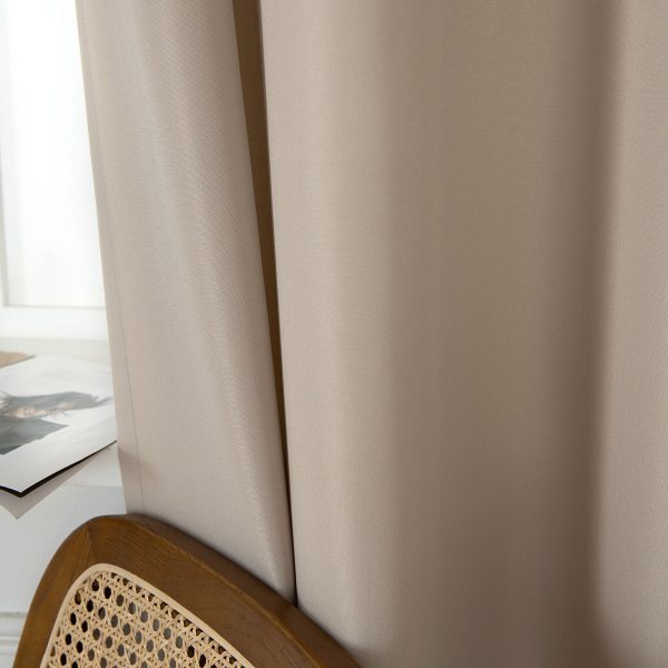 Beauty Home Κουρτίνα μεσαίας σκίασης με 8 μεταλλικούς κρίκους Effect Art 8443 140x270 Άμμου - Image 8