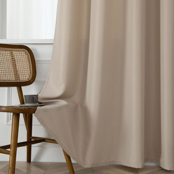 Beauty Home Κουρτίνα μεσαίας σκίασης με 8 μεταλλικούς κρίκους Effect Art 8443 140x270 Άμμου - Image 9
