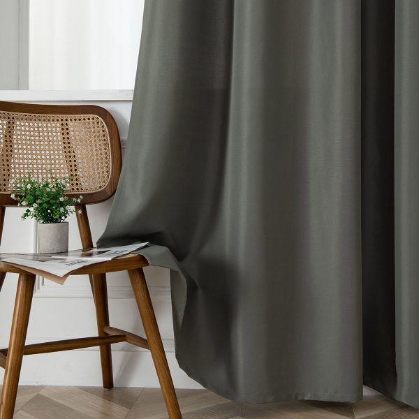 Beauty Home Κουρτίνα μεσαίας σκίασης με 8 μεταλλικούς κρίκους Effect Art 8443 140x270 Ανθρακί - Image 9